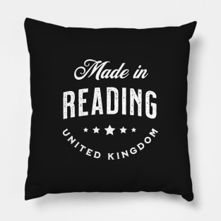 Made In Reading, UK - Vintage Logo Text Design Pillow