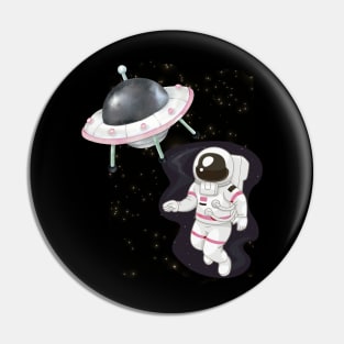 Ufo alien funny cute flying spaceship astronaut moon mars cosmic forest Pin