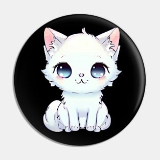 The Cute White Kitten Pin