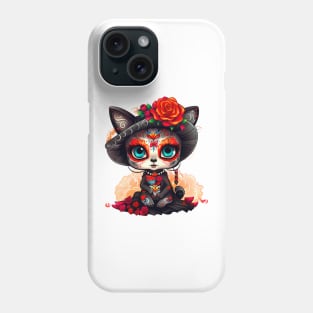 Dia de los Muertos Cat #3 Phone Case