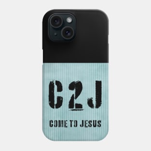 C2J Come To Jesus Matthew 11:28 - stripes Phone Case