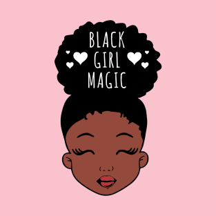 Black Girl Magic, African American Girl, Hearts T-Shirt