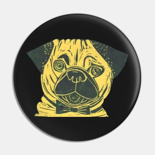 Posh Pug, yellow. Pin