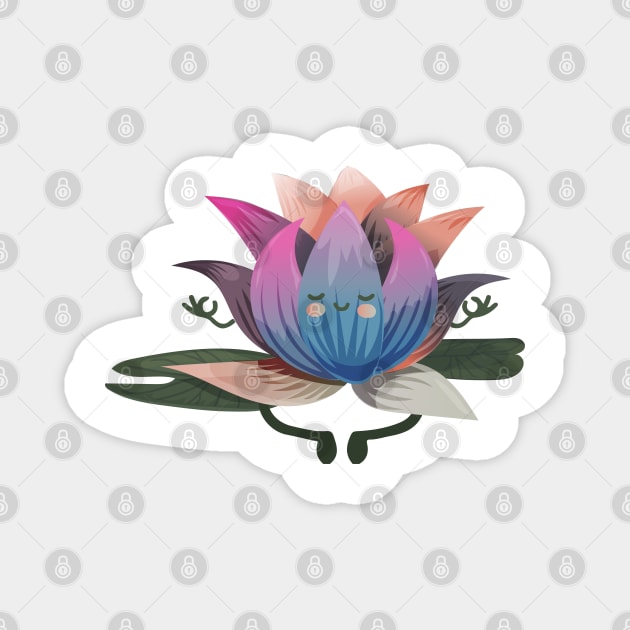 Lotus yoga flower Magnet by tatadonets