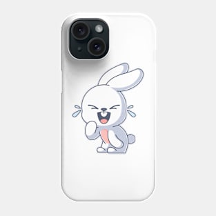 Cute bunny laughing happily cartoon Phone Case