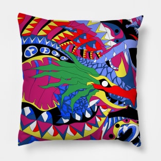 the squid kraken in ecopop pattern Pillow