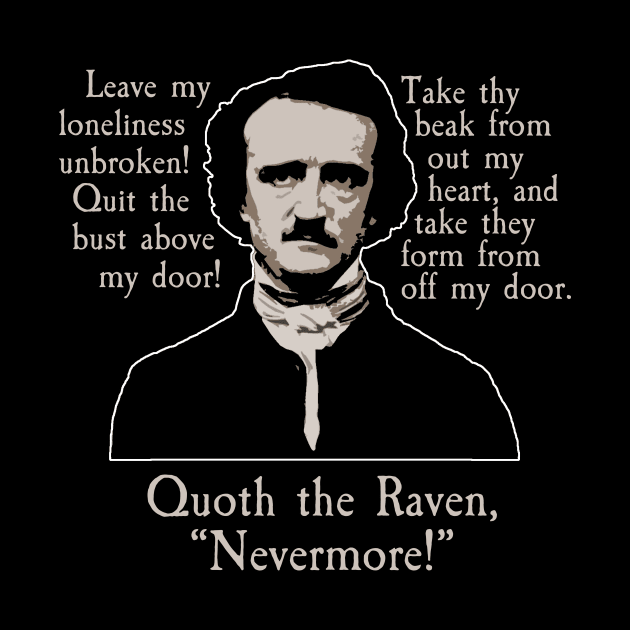 Edgar Allan Poe The Raven Poem for Horror Fans by Halloween Merch