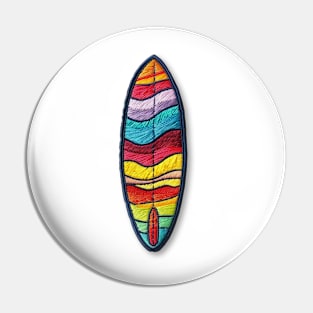 Embroidered Surfboard Patch Design Pin