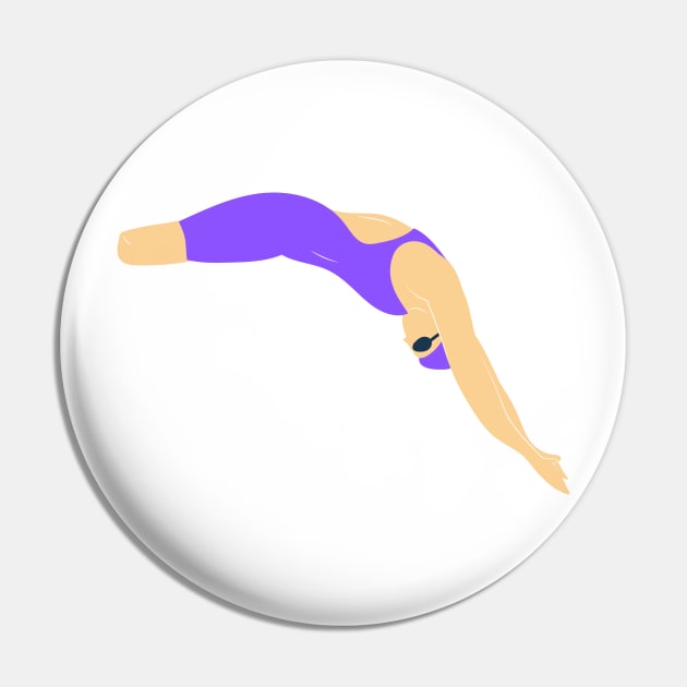 Diving - Purple Pin by stickersbyjori