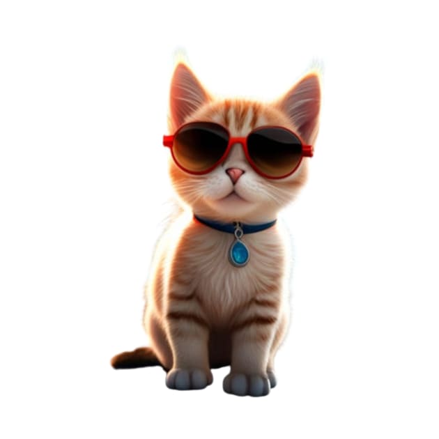 Cool Cat Cute Kitten Wearting Sunglasses by Atomus