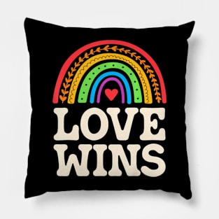 Lgbtq Love Wins Gay Pride Lgbt Ally Rainbow Flag Pillow