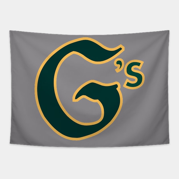 G's - Men's As Oakland Baseball MLB Athletic Spoof Shirt Tapestry by Nick Ford design school