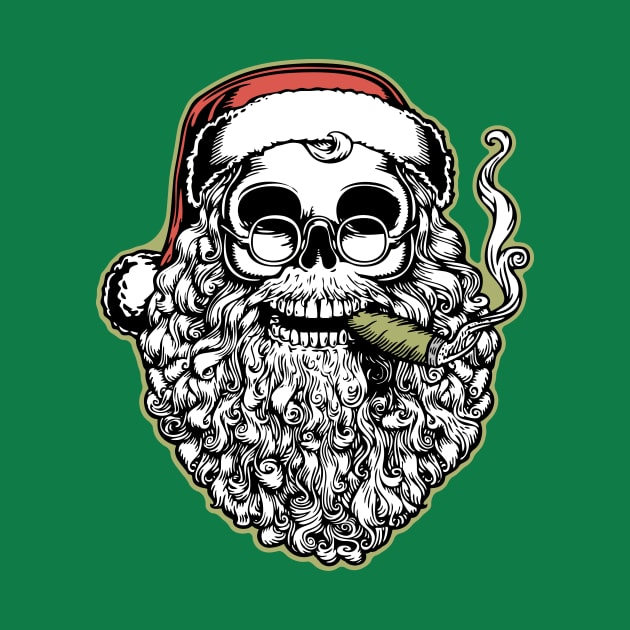 Smokin' Santa Skull by kbilltv