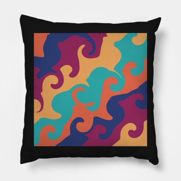 Warm Swirls Pillow by Slepowronski