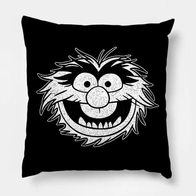 Muppets - Animal - Distressed - White Pillow by Barn Shirt USA