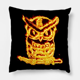 Samurai Fire Owl Pillow