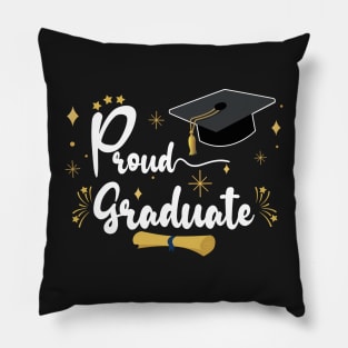 Proud Graduate | Bold White Text Family Graduation Pillow