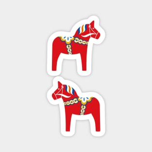 Dala horse stickers, set of two facing opposite directions Magnet