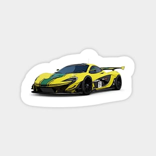 P1 GTR Supercar Racing Cartoon Magnet