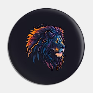 Splendid Feline: The Multicolored Lion Pin