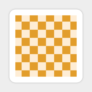 checkered pattern - yellow and mustard checks Magnet