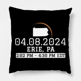 Pennsylvania State Erie PA USA Totality April 8, 2024 Total Solar Eclipse Pillow