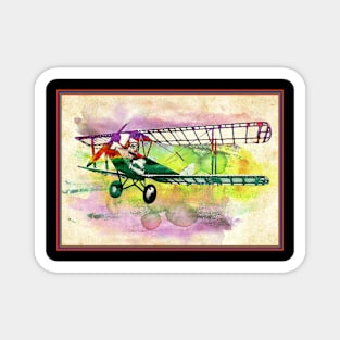 Biplane : Pop Art Abstract Whimsical Print Magnet