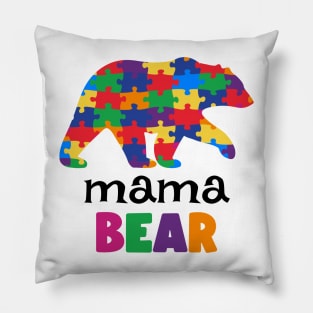 Puzzle Mama Bear Autism Awareness Gift for Birthday, Mother's Day, Thanksgiving, Christmas Pillow