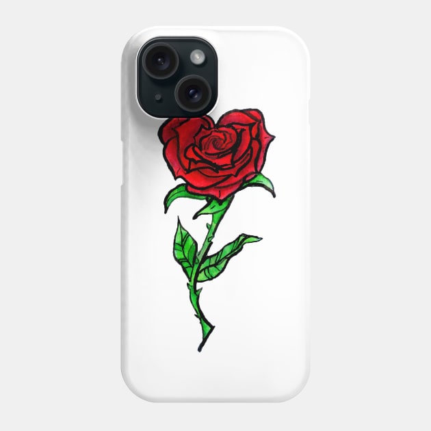 Rose Heart Phone Case by AlstonArt