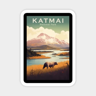 Katmai National Park Travel Poster Magnet