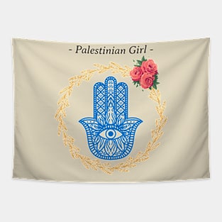 Palestinian Girl Hamsa palestine Tapestry