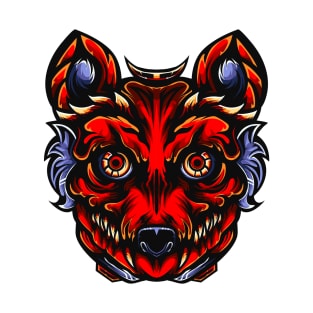 Colorful Red Wolf Monster Fantasy Artsy Style T-Shirt
