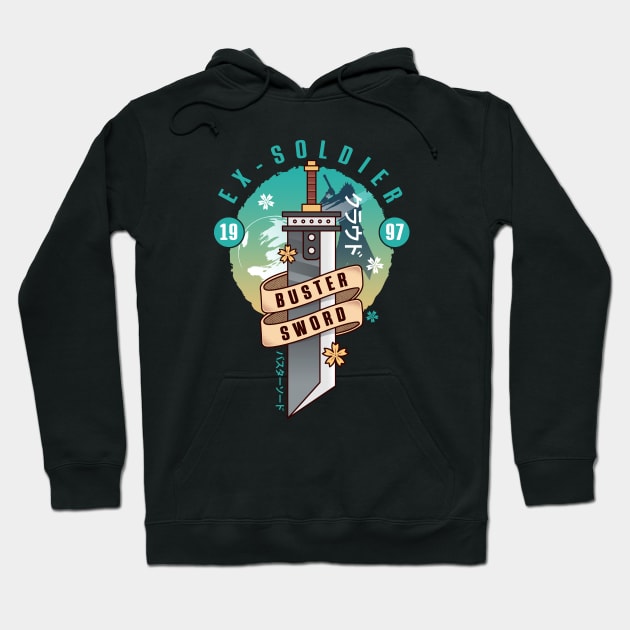 Cloud Buster Sword Emblem - Final Fantasy 7 Rebirth - Hoodie 