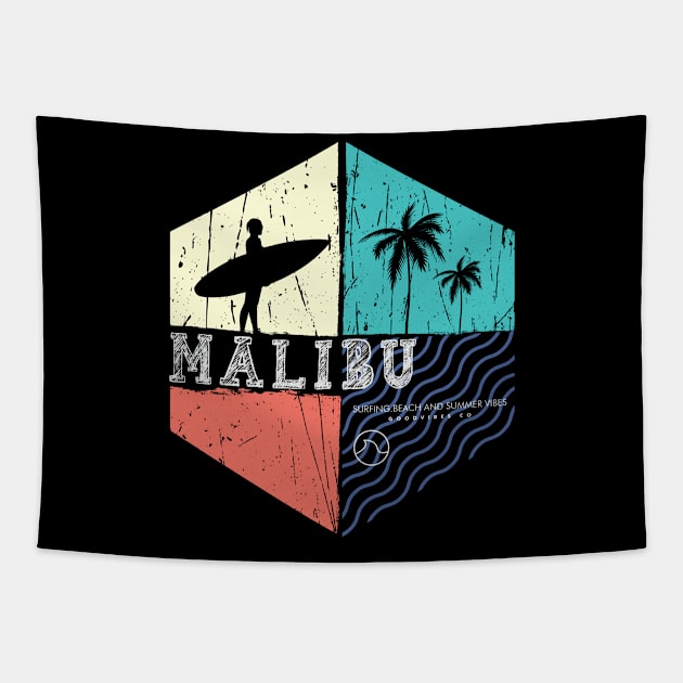 Malibu surfing Tapestry by SerenityByAlex