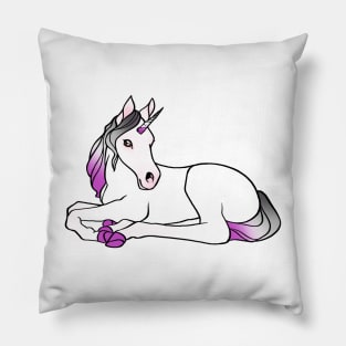 asexual pride unicorn foal Pillow