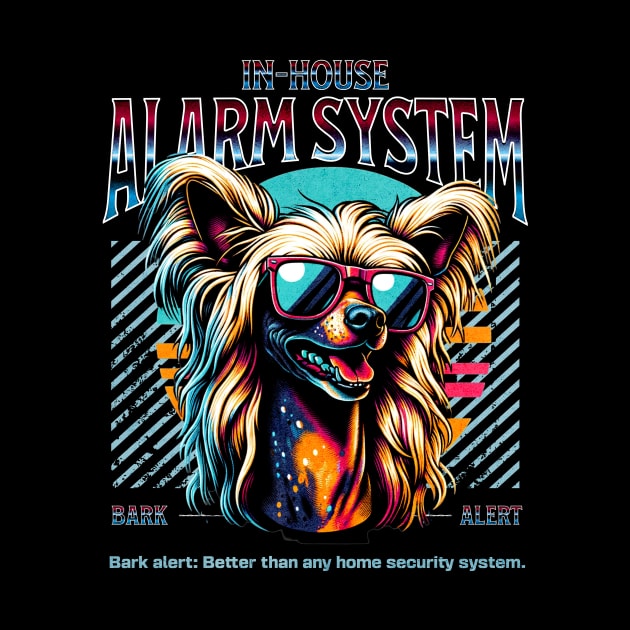 Bark Alert Chinese Crested Dog by Miami Neon Designs