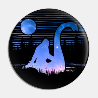 Bigfoot Riding Loch Ness Monster Pin