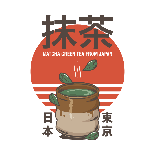 Ocha Nihon Japanese Green Tea Matcha Japanese Traditional Art Style by sorashop