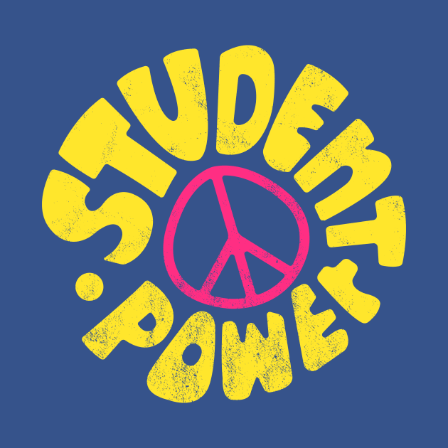 Vintage 1960's Peace Student Power (Color) by From The Trail