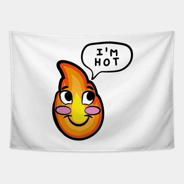 I'm hot blushing cartoon cute fire rosy cheeks Tapestry by Captain-Jackson