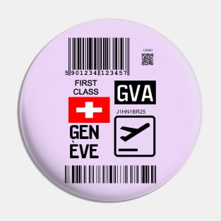 Geneva Switzerland travel ticket Pin
