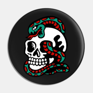 Skull and snake Pin