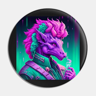 Vapor Wave Dragon Pin