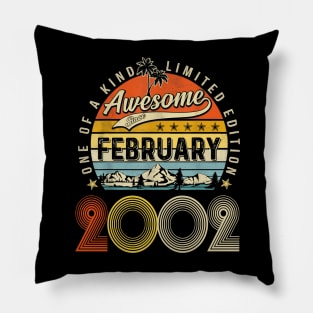 Awesome Since February 2002 Vintage 21st Birthday Pillow