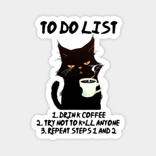 Black Cat To Do List Magnet