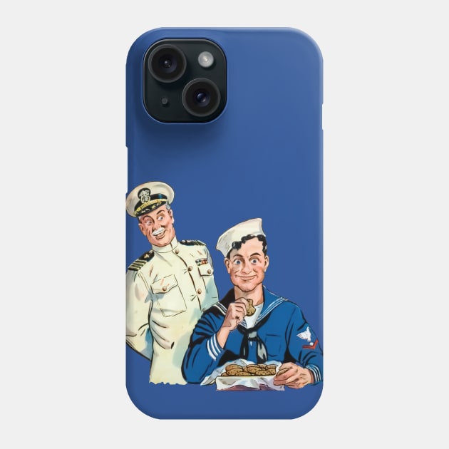 Funny Marine Eating Cookies Military Uniform Retro Comic Old Vintage Cartoon Phone Case by REVISTANGO