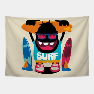 Surfing Monster Tapestry