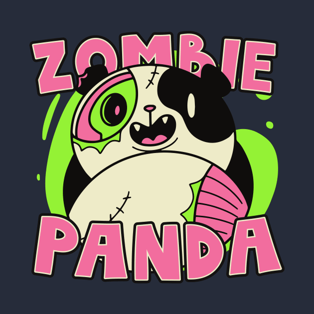 Cute Zombie Panda // Funny Halloween Zombie Animals by SLAG_Creative