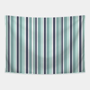 Color Block Stripes Blue and Grey Tapestry