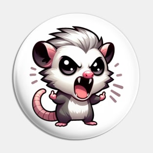 Cute Angry Opossum Pin